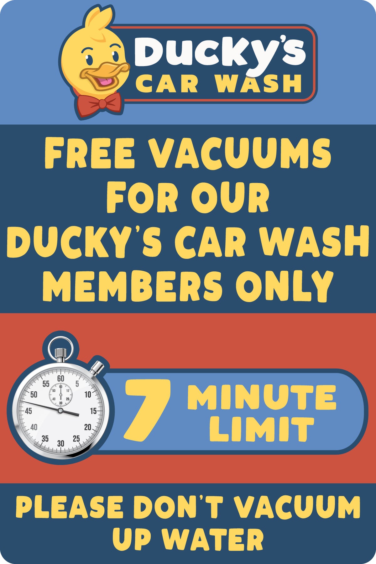 Vacuum, 7 minute limit ACM sign